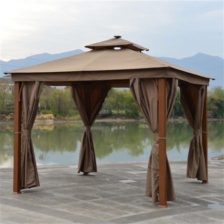 Aleko 10' x 10' Alum. Gazebo & Curtain GZC10X10W